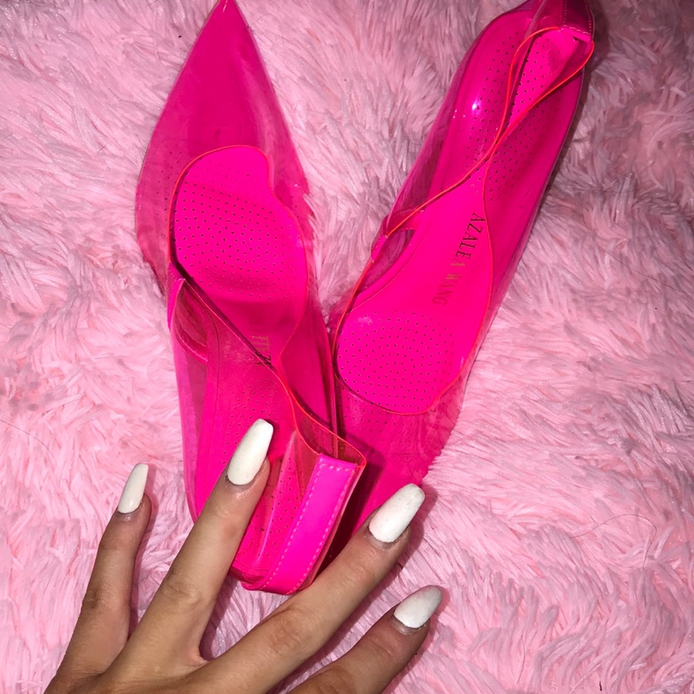 Azalea Wang Jelly Neon Pink Stilletos